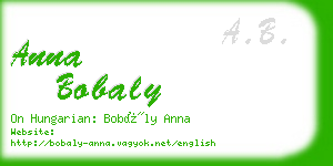 anna bobaly business card